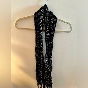 Black Peace Sign Scarf 2010